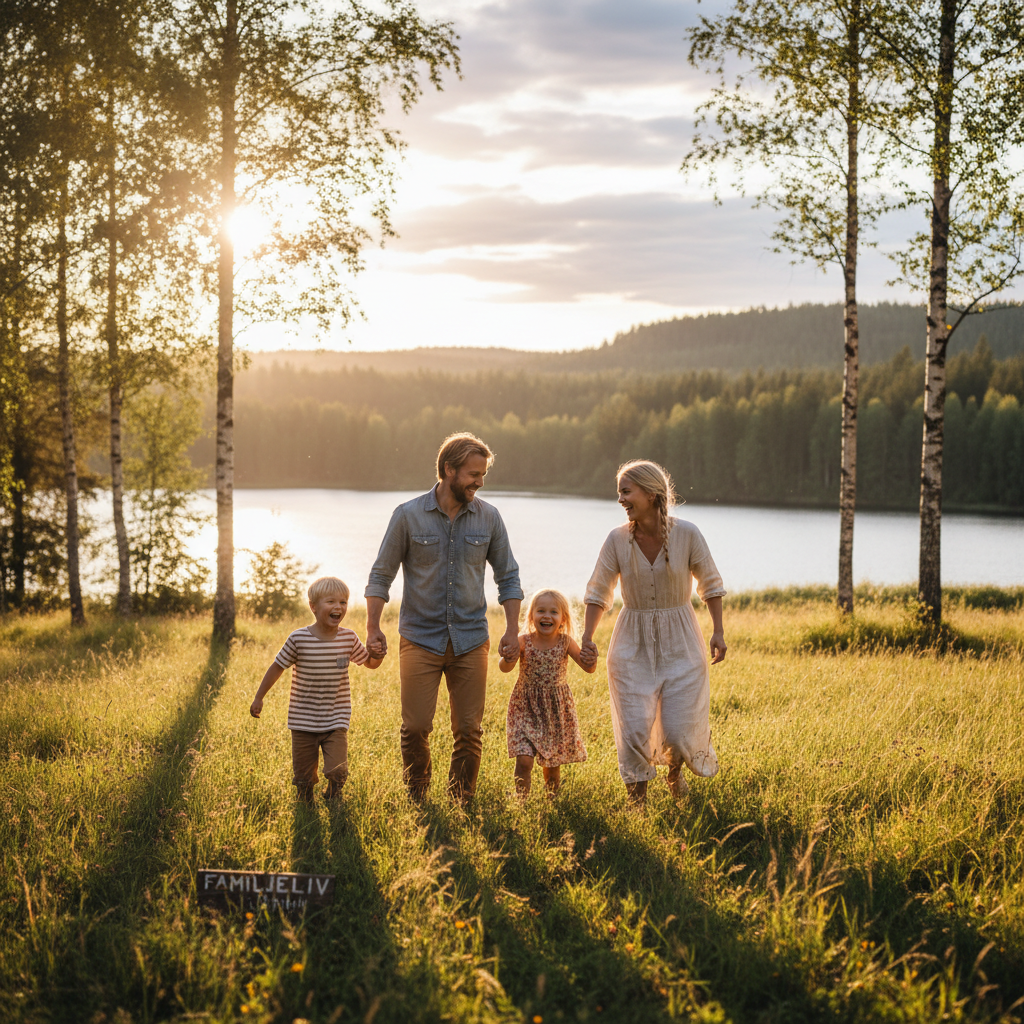 Familj tillsammans